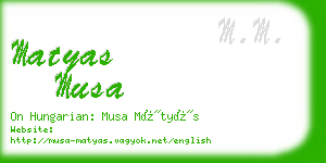 matyas musa business card